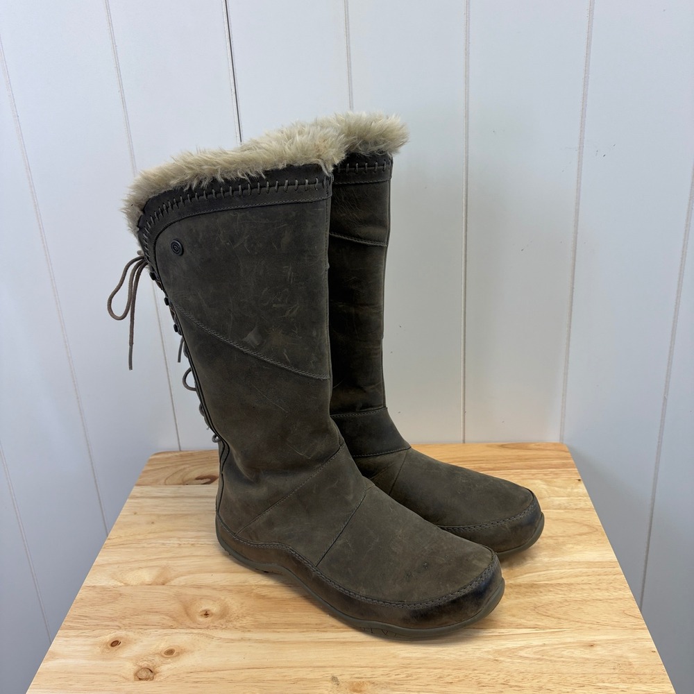 The North Face Gorpcore Leather Winter Boots Womens Size 9.5 Granola Girl Cozy